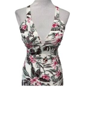 Sim & Sam’s Women’s V Neck Maxi Dress Cross Strap Small